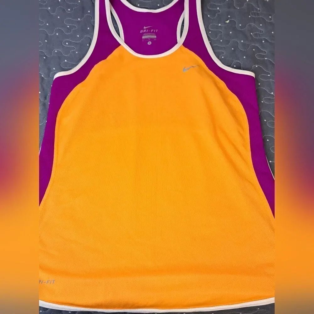 Nike Dri Fit orange and pink tank top size small